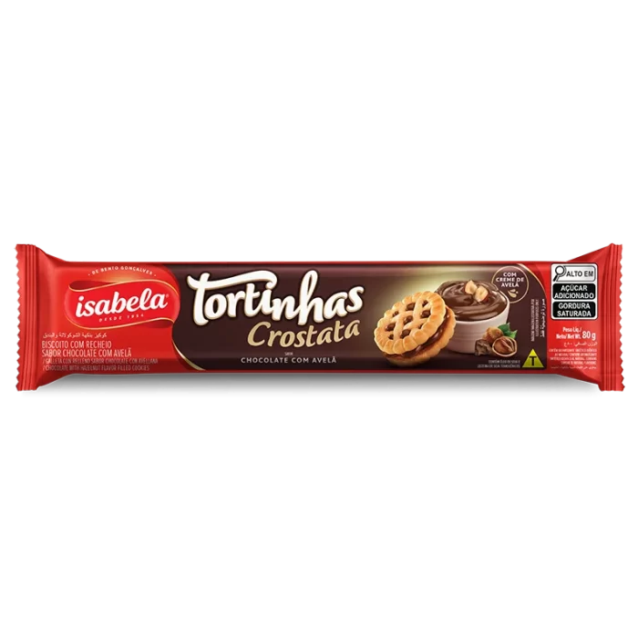 Bolacha Isabela Tortinha Crostata 80G chocolate e avelã Bolacha Isabela Tortinha Crostata 80G chocolate e avelã
