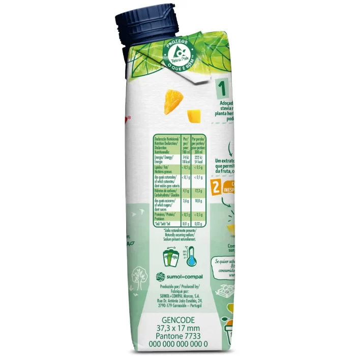 Compal Vital Manga e Laranja 330ml 18 Unidades_latera Compal Vital Manga e Laranja 330ml 18 Unidades_latera