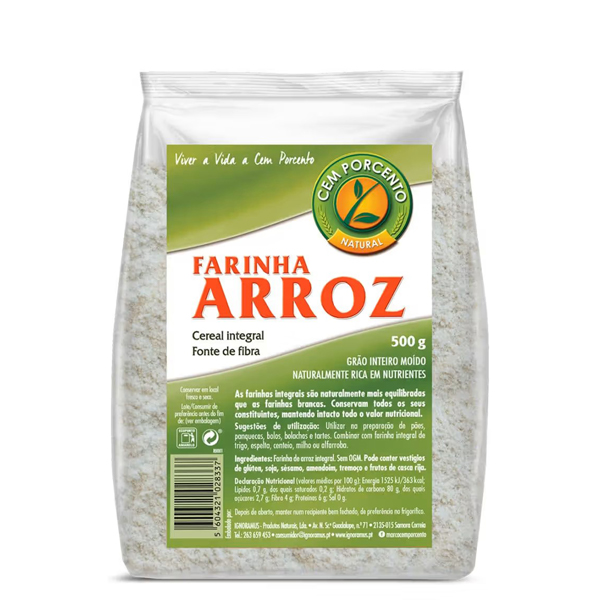 Farinha De Arroz Integral Cem Porcento 500gok Farinha De Arroz Integral Cem Porcento 500gok