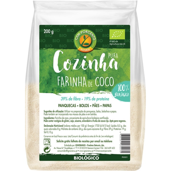Farinha De Coco Cem Porcento Pura 200g Farinha De Coco Cem Porcento Pura 200g