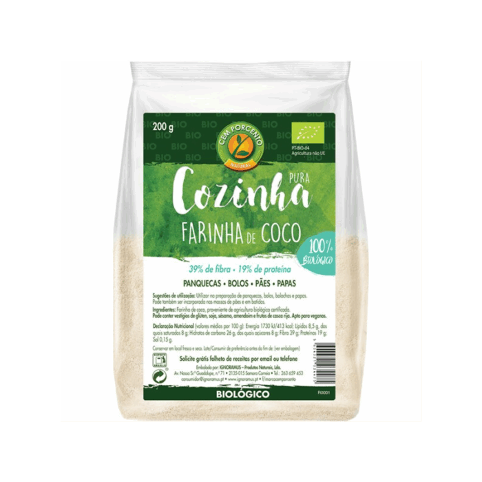 Farinha De Coco Cem Porcento Pura 200g2 Farinha De Coco Cem Porcento Pura 200g2