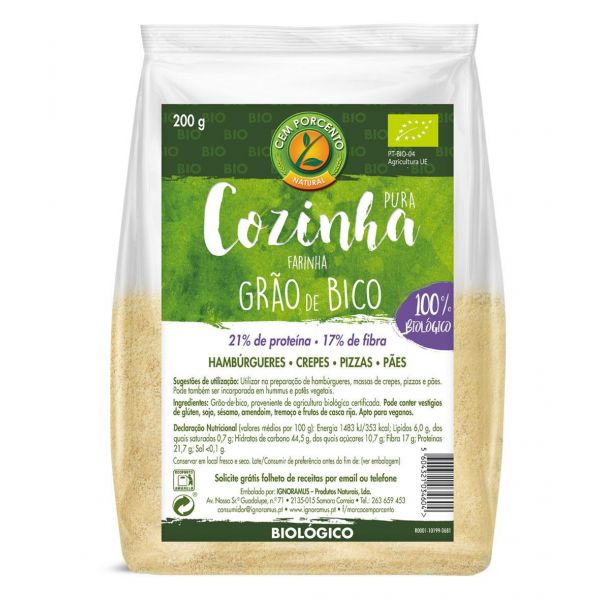Farinha Grão De Bico Cozinha Pura 100% 200g Farinha Grão De Bico Cozinha Pura 100% 200g