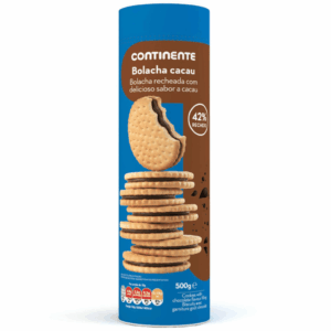 Bolacha Continente Chocolate Leite 500g
