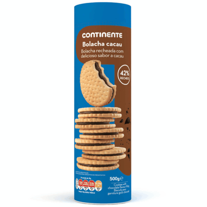 Bolacha Continente Chocolate Leite 500g2 Bolacha Continente Chocolate Leite 500g2