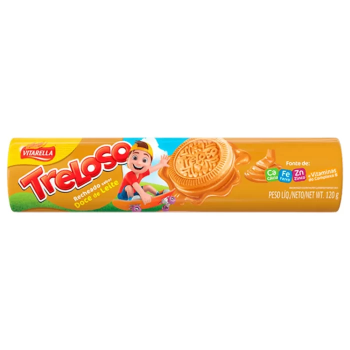 Bolacha Treloso Recheado Sabor Doce De Leite 130g