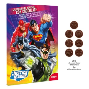 Calendadrio Licenc. Choc. Leite Liga Justice 50g