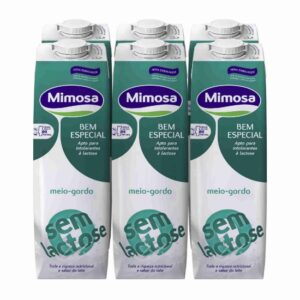 Leite Mimosa Meio Gordo sem Lactose 6x1