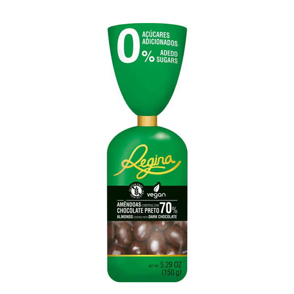 Regina Avelãs Cobertas C Chocolate de Leite sem açúcar 150g Regina Avelãs Cobertas C Chocolate de Leite sem açúcar 150g