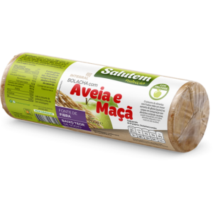 Bolacha Integral Com Aveia + Maça 10x200 Gr Salutem