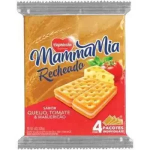 Bolacha Mammamia Queijo,Tomate E Manjerição 108g