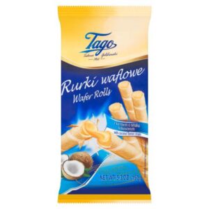 Bolacha Tagos Wafer Rolls Coconut 150g