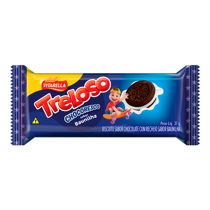 Bolacha Treloso Chocoresco Baunilha 37g