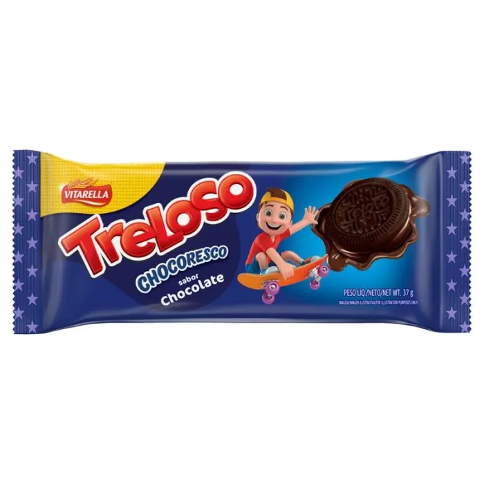 Bolacha Treloso Chocoresco Chocolate 37g2 Bolacha Treloso Chocoresco Chocolate 37g2