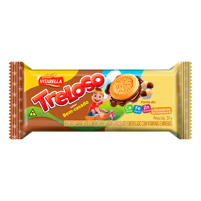 Bolacha Treloso Recheado Bem Casado 37g
