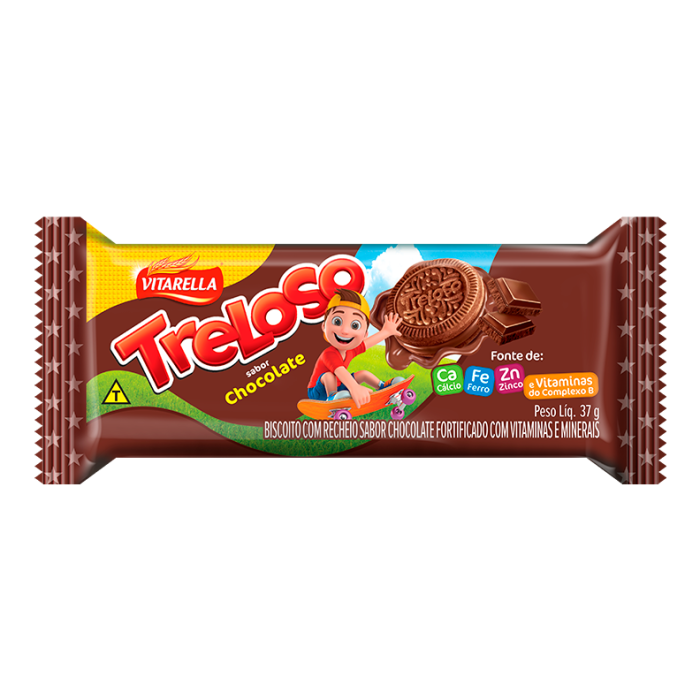Bolacha Treloso Recheado Chocolate 37g