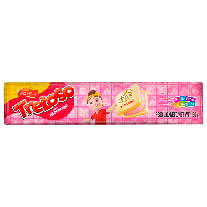 Bolacha Treloso Vitarella Morango 130g
