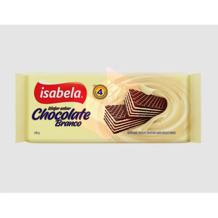 Bolacha Wafer Isabela Choco Branco 100 G