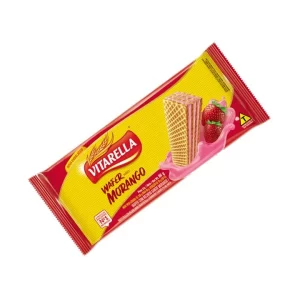 Bolacha Wafer Vitarella Morango 80g