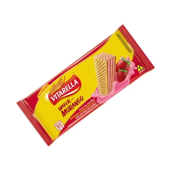 Bolacha Wafer Vitarella Morango 80g Bolacha Wafer Vitarella Morango 80g