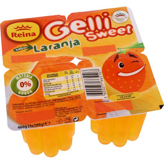 Gelatina Gelli-Sweet Laranja 4x100 G Gelatina Gelli-Sweet Laranja 4x100 G
