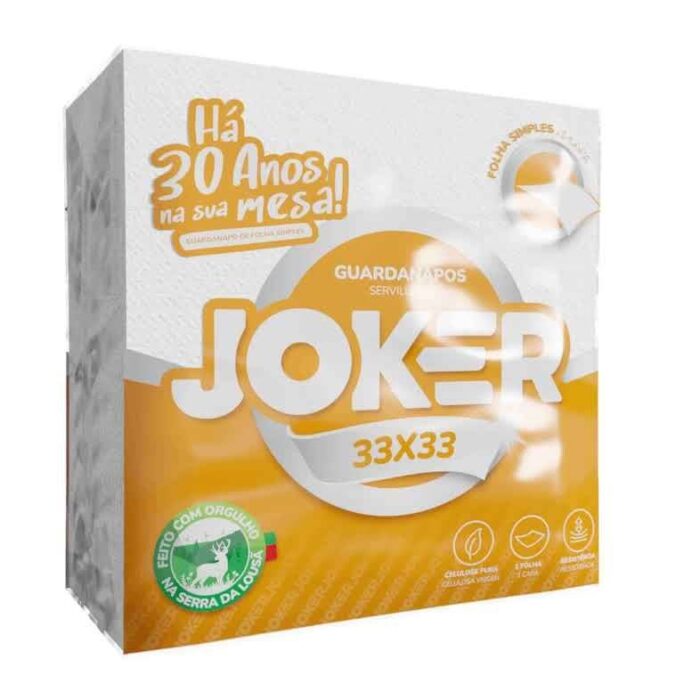 Guardanapo Joker 33 x 33 Pasta Simples 30m 60 folhas Guardanapo Joker 33 x 33 Pasta Simples 30m 60 folhas