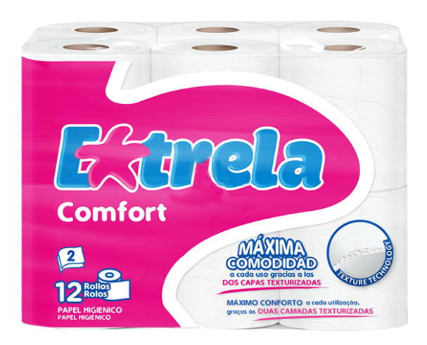 Papel Higiénico Estrela Confort 12 rolos2 Papel Higiénico Estrela Confort 12 rolos2
