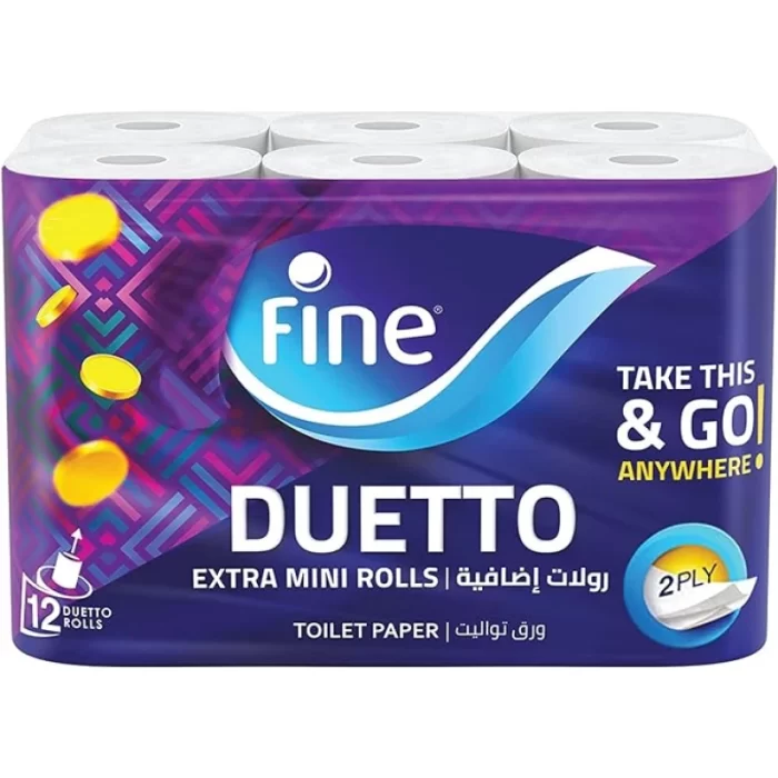 Papel Higiénico Fine Duetto Extra Mini Roll 2 rolosok Papel Higiénico Fine Duetto Extra Mini Roll 2 rolosok